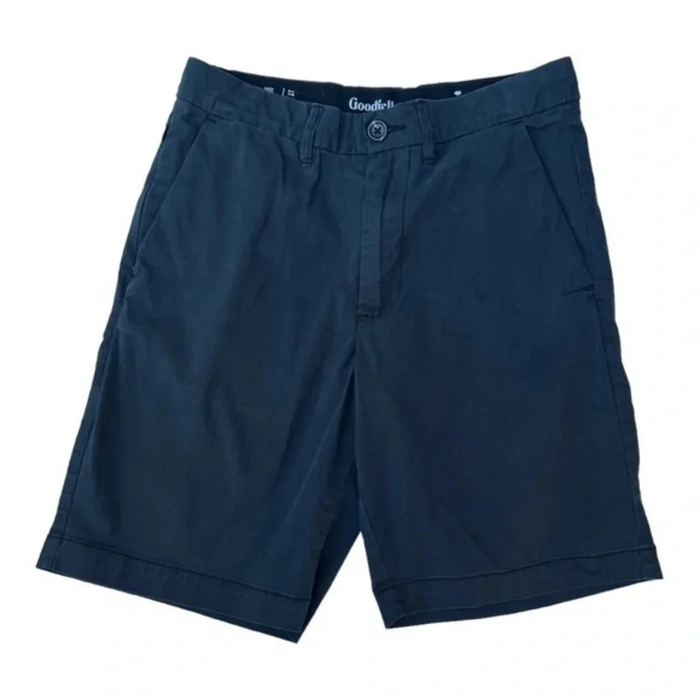 Goodfellow and Co Linden Tech Flat Front‎ 8” inseam Black Shorts Size 28​​